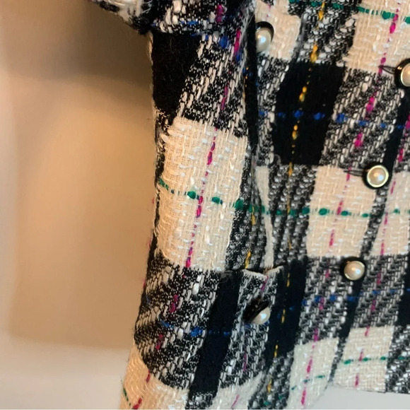 Vintage Linea Tweed Cropped Blazer Black Pink 10 - Picture 12 of 13